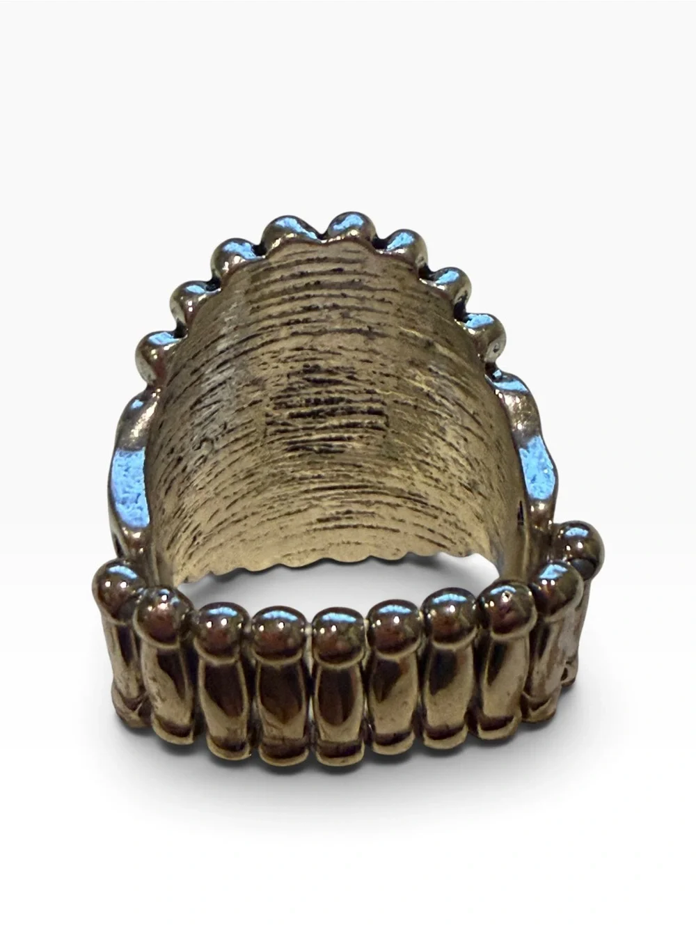 Turquoise Color Stretch Ring Silver Tone Western Boho Southwestern Statement 9